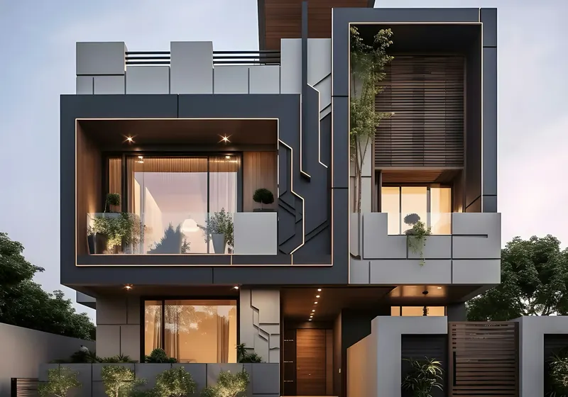 A modern two-storey house